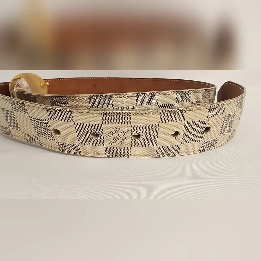 Louis Vuitton Damier Azur Canvas Voyage Belt 100/40